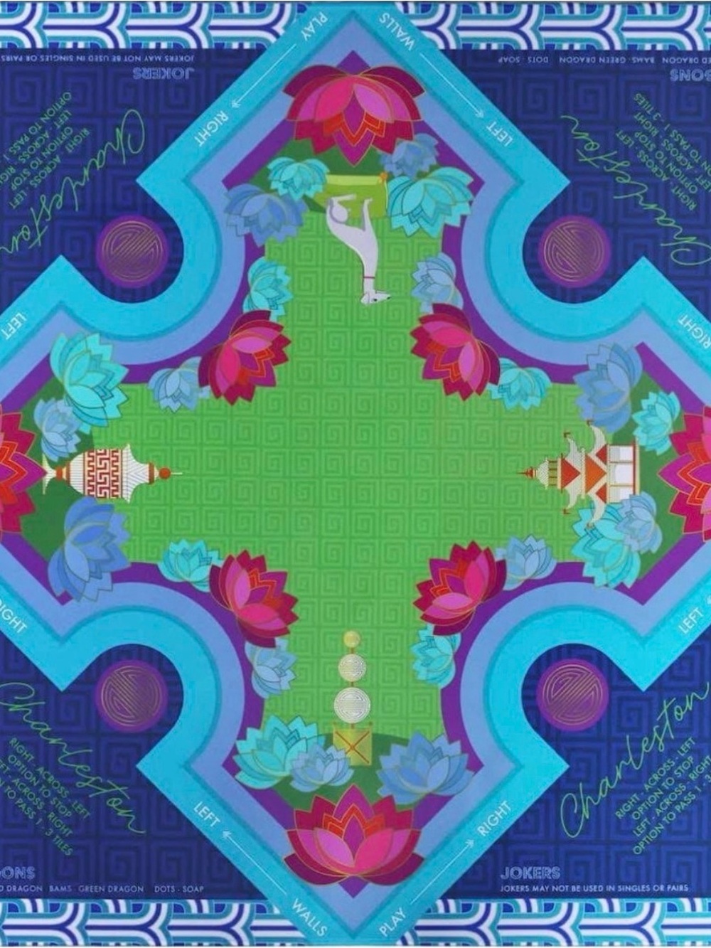 Jonathan Adler Green Blue Purple Patterned Game Board